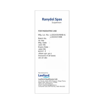 Ranydol Spas Bottle Of 30ml Suspension