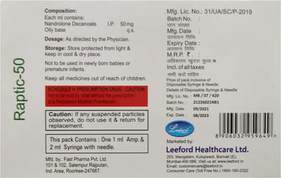 Raptic 50mg Ampoule Of 1ml Injection