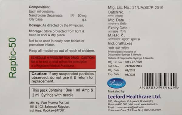 Raptic 50mg Ampoule Of 1ml Injection