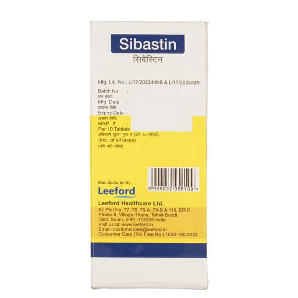 Sibastin 20mg Strip Of 10 Tablets