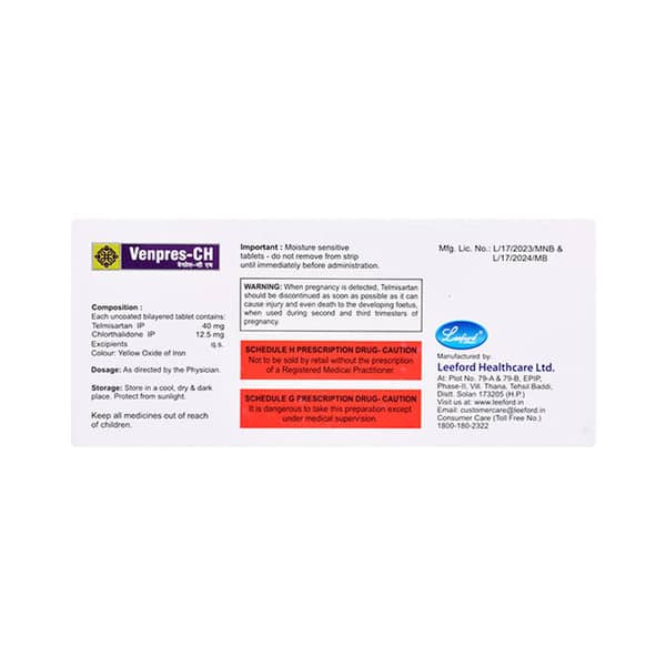 Venpres 40mg Ch Strip Of 10 Tablets