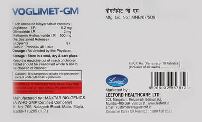 Voglimet Gm 2mg Strip Of 10 Tablets