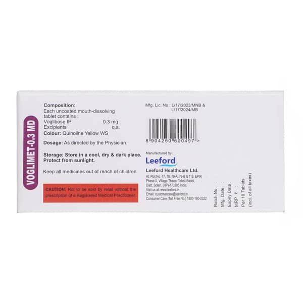 Voglimet 0.3Mg Md Strip Of 10 Tablets
