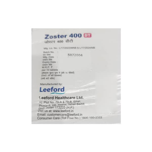 Zoster Dt 400mg Strip Of 10 Tablets