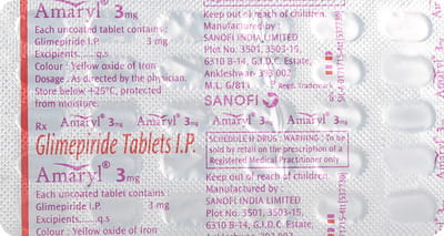 Amaryl 3mg Strip Of 30 Tablets