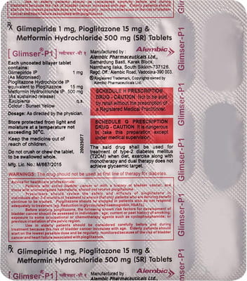 Glimser 1/500mg Strip Of 15 Tablets