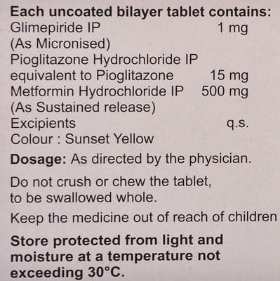 Glimser 1/500mg Strip Of 15 Tablets