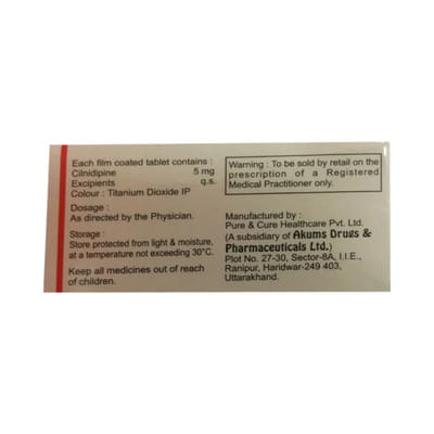Cilnipine 5mg Strip Of 10 Tablets