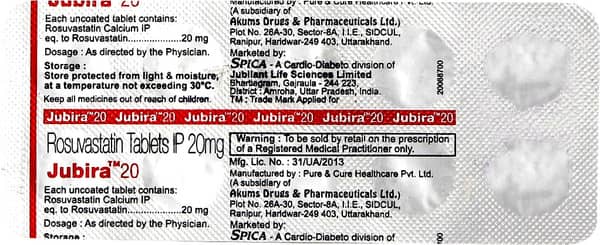Jubira 20mg Strip Of 10 Tablets
