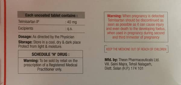 Telmijub 40mg Strip Of 10 Tablets