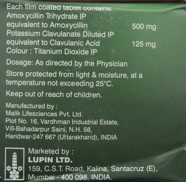 Clavidur 625mg Strip Of 10 Tablets