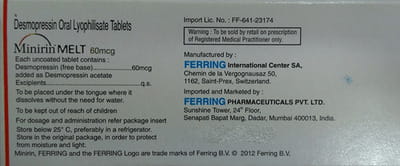 Minirin Melt 60mcg Strip Of 10 Tablets