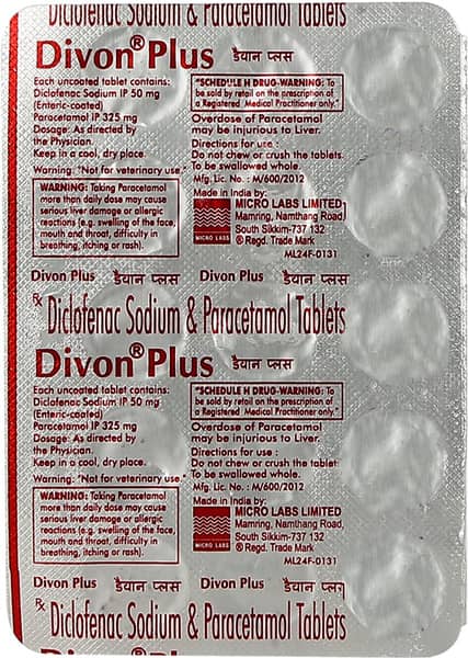 Divon Plus 325mg Strip Of 15 Tablets