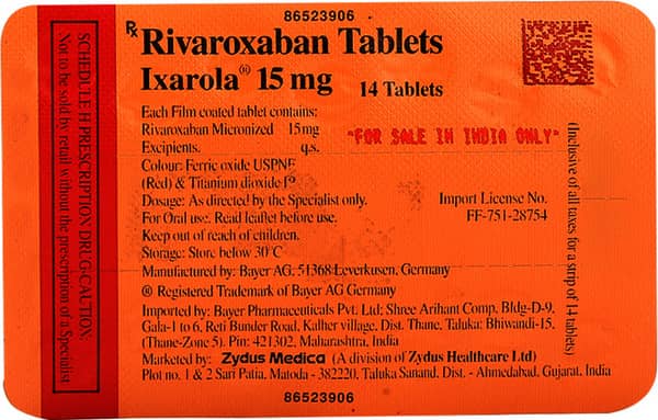 Ixarola 15mg Strip Of 14 Tablets