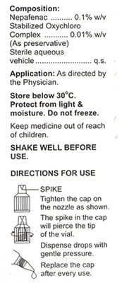 Nepacent 0.1% Bottle Of 5ml Eye Drops