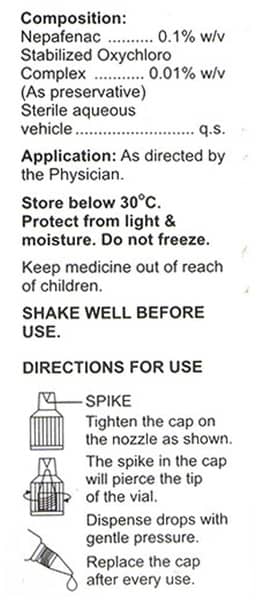 Nepacent 0.1% Bottle Of 5Ml Eye Drops