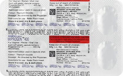 Miprogen 400mg Strip Of 10 Oral/Vaginal/Rectal Capsules