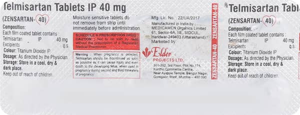 Zensartan 40mg Strip Of 10 Tablets