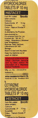 Histacet 10mg Strip Of 10 Capsules