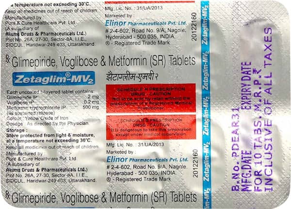 Zetaglim Mv2 Strip Of 10 Tablets