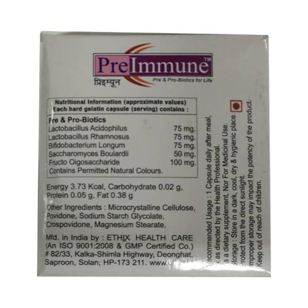 Preimmune Strip Of 10 Capsuless