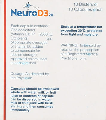 Neuro D3 2k Strip Of 10 Capsules