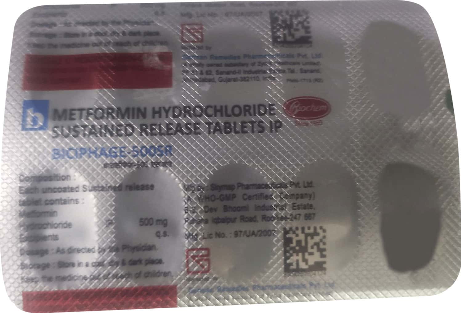 biciphage sr 500mg tablets