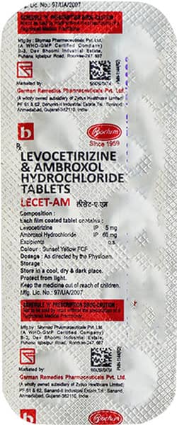 Lecet Am Strip Of 10 Tablets