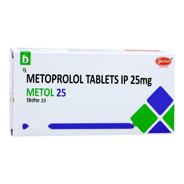 Metol 25Mg Strip Of 10 Tablets