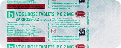 Zarbose 0.2mg Strip Of 10 Tablets