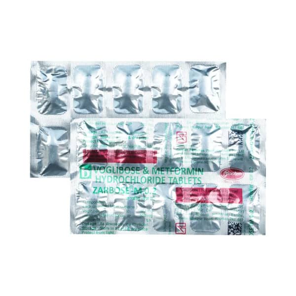 Zarbose M 0.2Mg Strip Of 10 Tablets