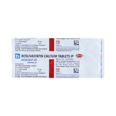 Rosefast 20mg Strip Of 10 Tablets