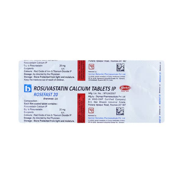 Rosefast 20mg Strip Of 10 Tablets