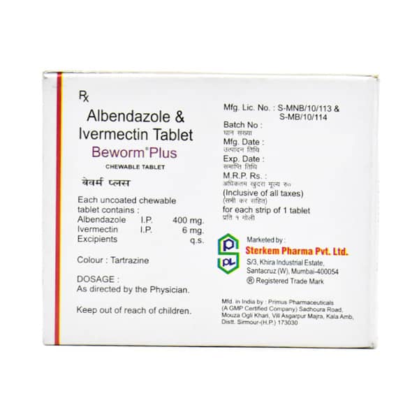Beworm Plus 6mg Strip Of 1 Chewable Tablet