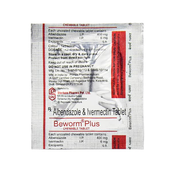 Beworm Plus 6mg Strip Of 1 Chewable Tablet