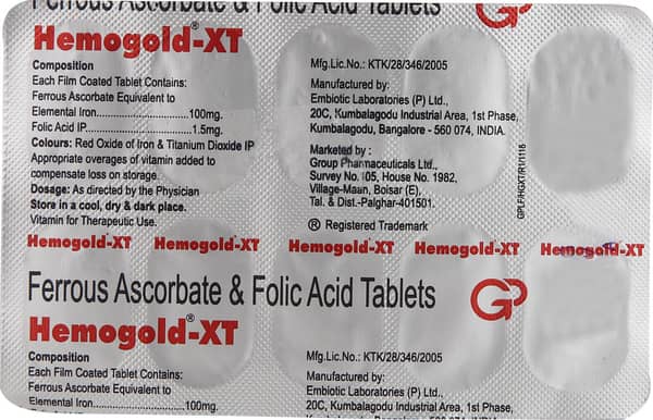 Hemogold Xt Strip Of 10 Tablets