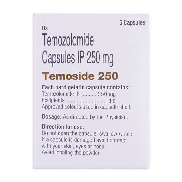 Temoside 250Mg Bottle Of 5 Capsules