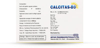 Calcitas D3 Strip Of 4 Softgel Capsules