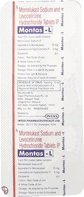 मोंटास एल 10 टैबलेट्स की स्ट्रिप