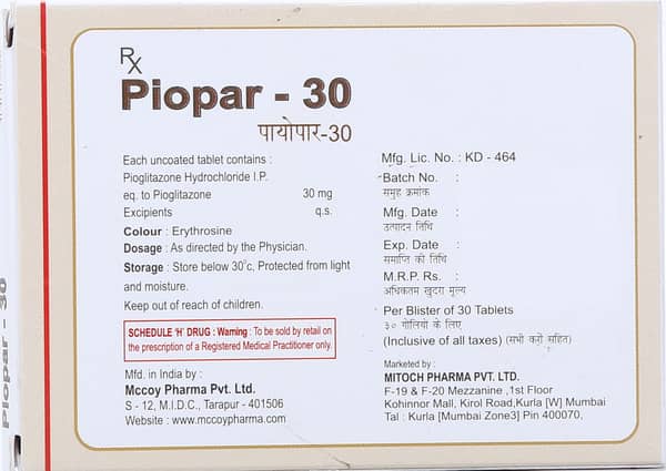 Piopar 30Mg Tablet