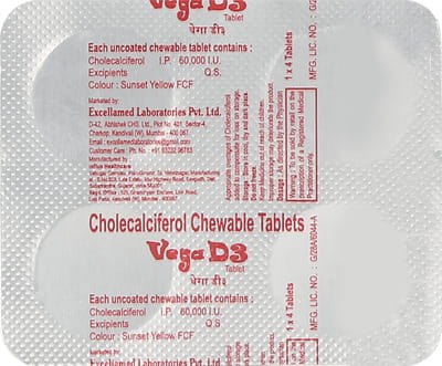 Vega D3 60k Iu Strip Of 4 Tablets