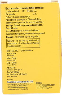 Vega D3 60k Iu Strip Of 4 Tablets