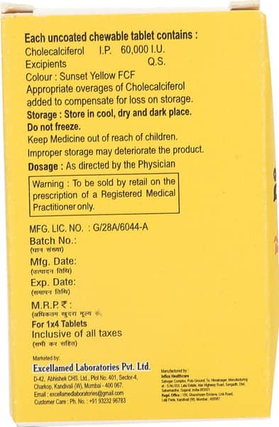 Vega D3 60K Iu Strip Of 4 Tablets
