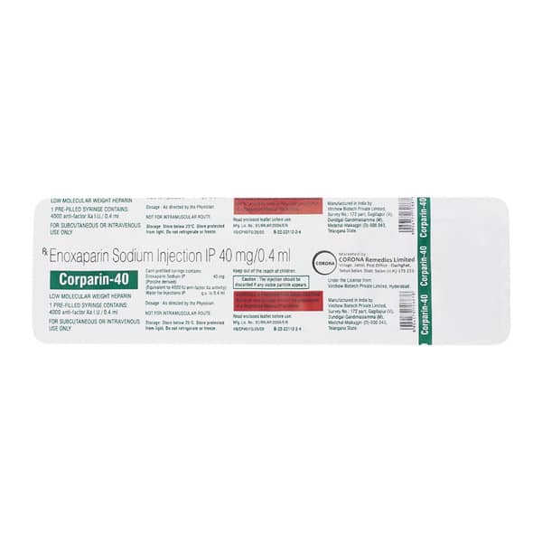 Corparin 40Mg Pre Filled Syringe Of 0.4Ml Injection