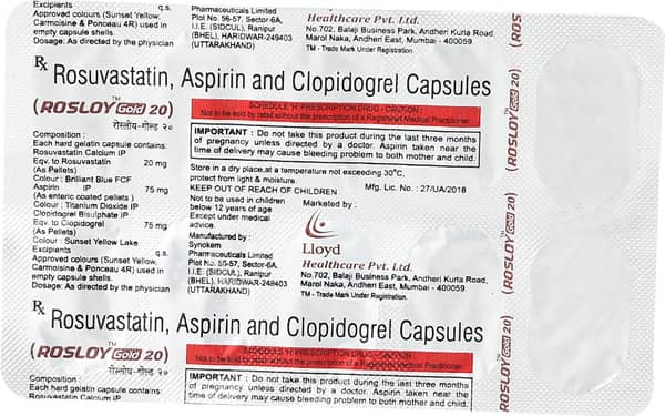 Rosloy Gold 20mg Strip Of 10 Capsules