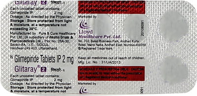 Glitaray 2mg Strip Of 10 Tablets