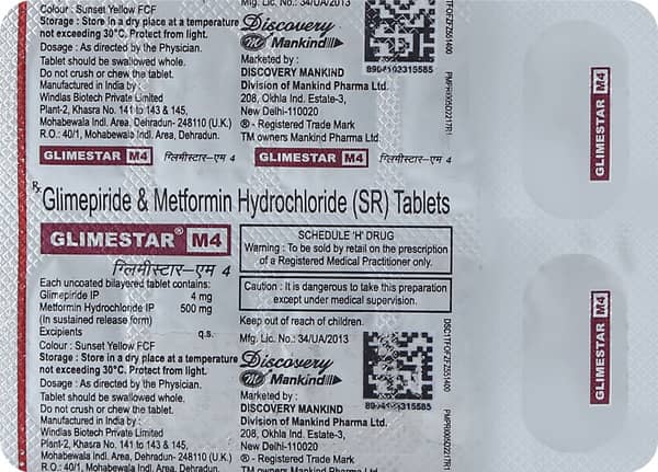 Glimestar M 4mg Strip Of 10 Tablets