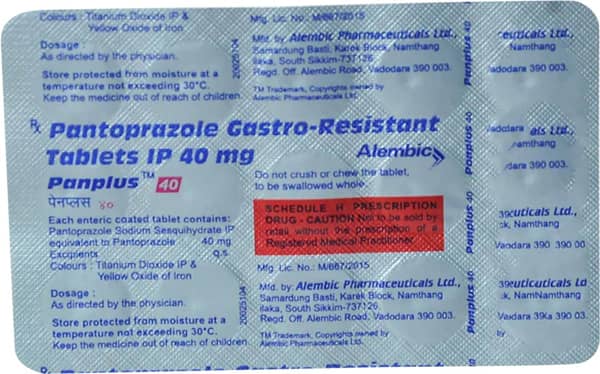 Panplus 40mg Strip Of 15 Tablets