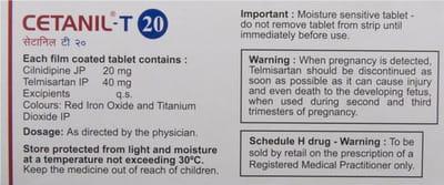 Cetanil T 20/40mg Strip Of 10 Tablets