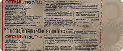 Cetanil Trio 6.25mg Strip Of 10 Tablets